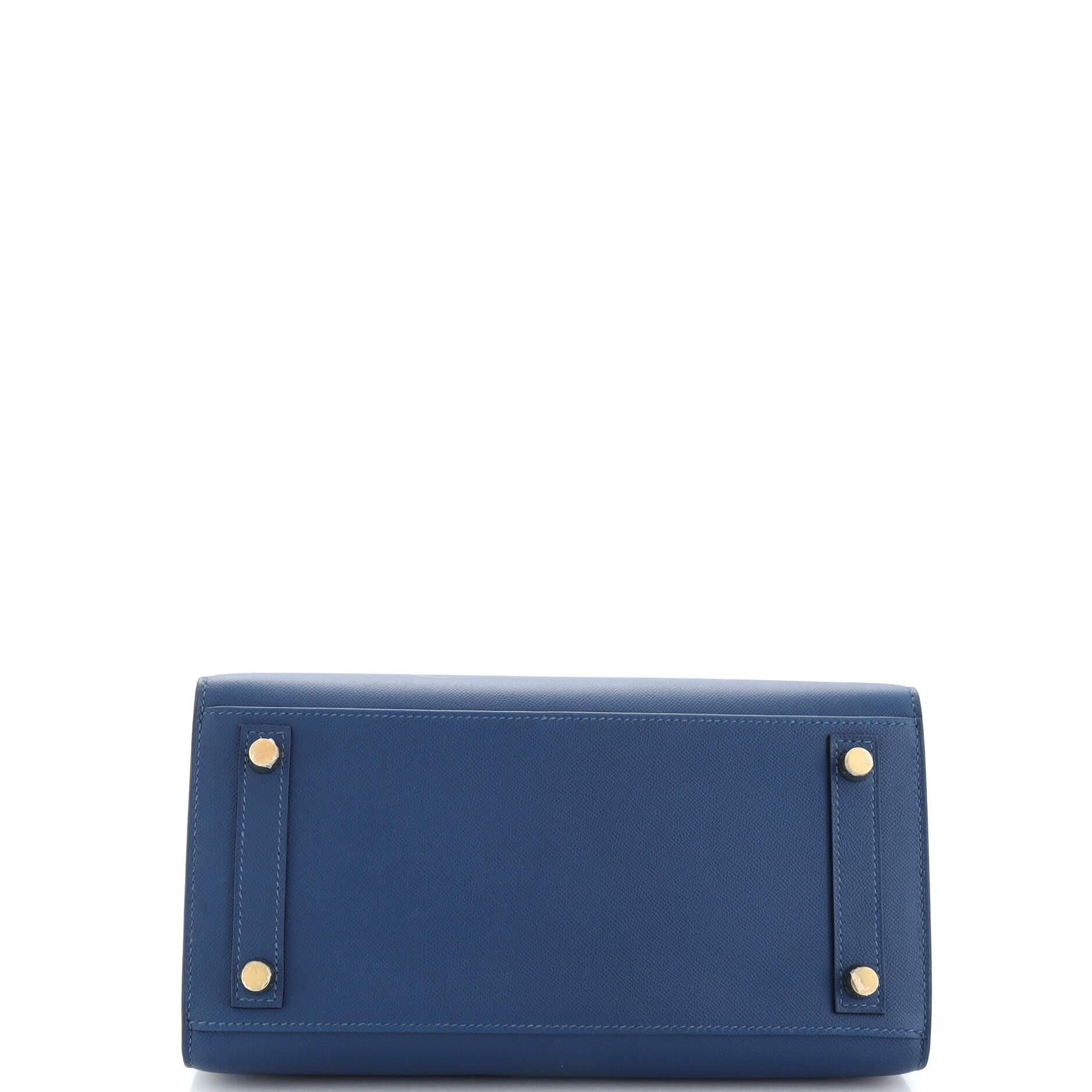 Women's Hermes Birkin Sellier Bag Deep Blue Madame with Gold Hardware 25