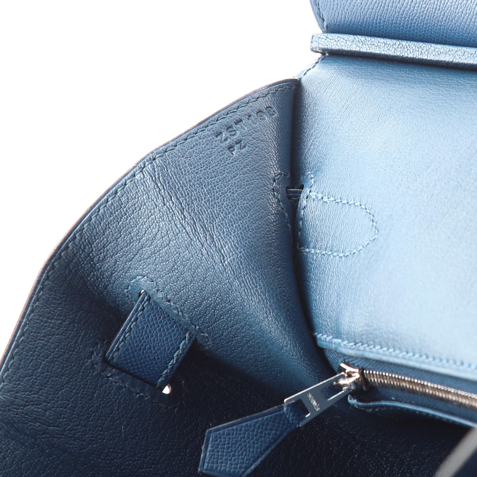 Hermes Birkin Sellier Bag Deep Blue Madame with Palladium Hardware 35 1
