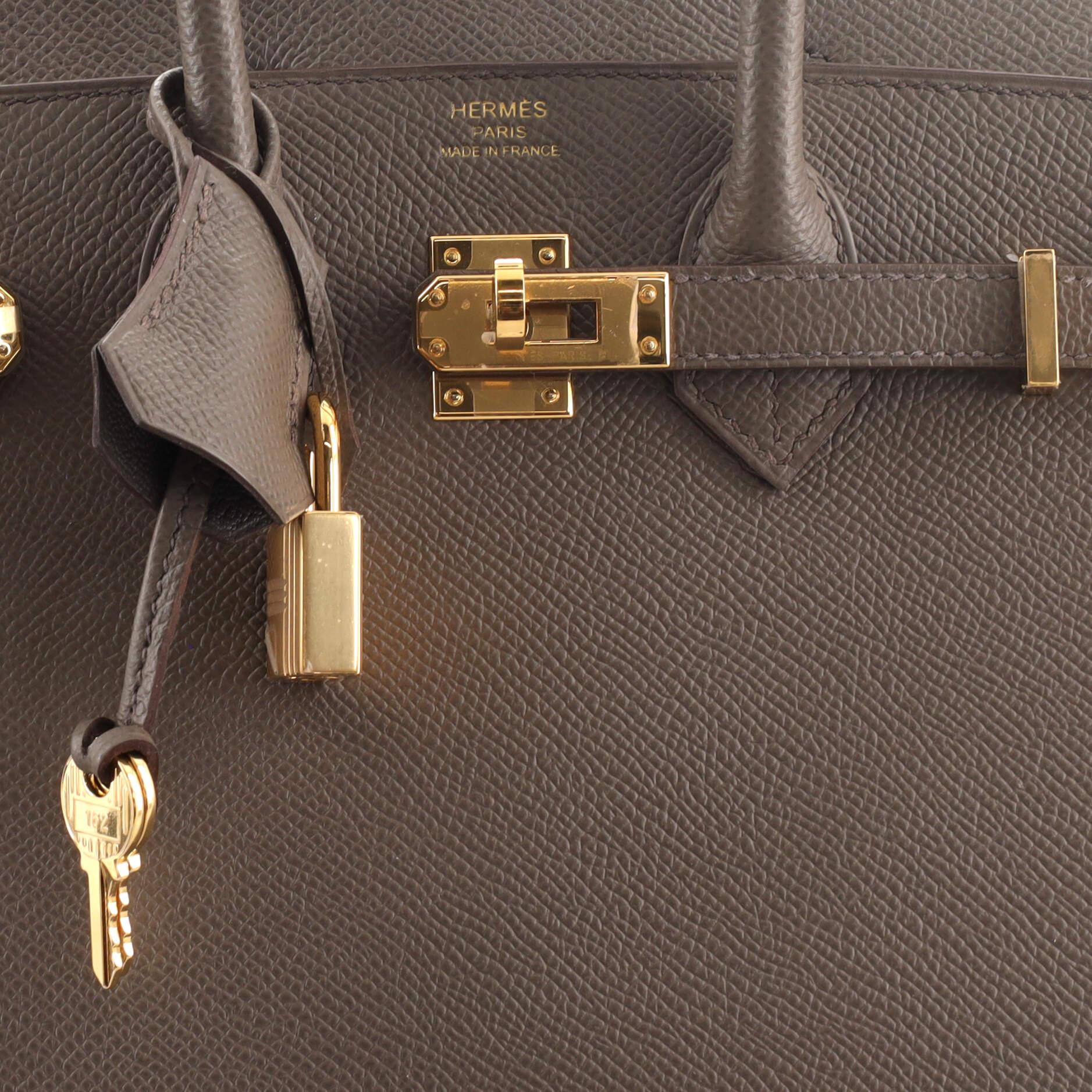 Hermes Birkin Sellier Bag Etain Epsom with Gold Hardware 25 3