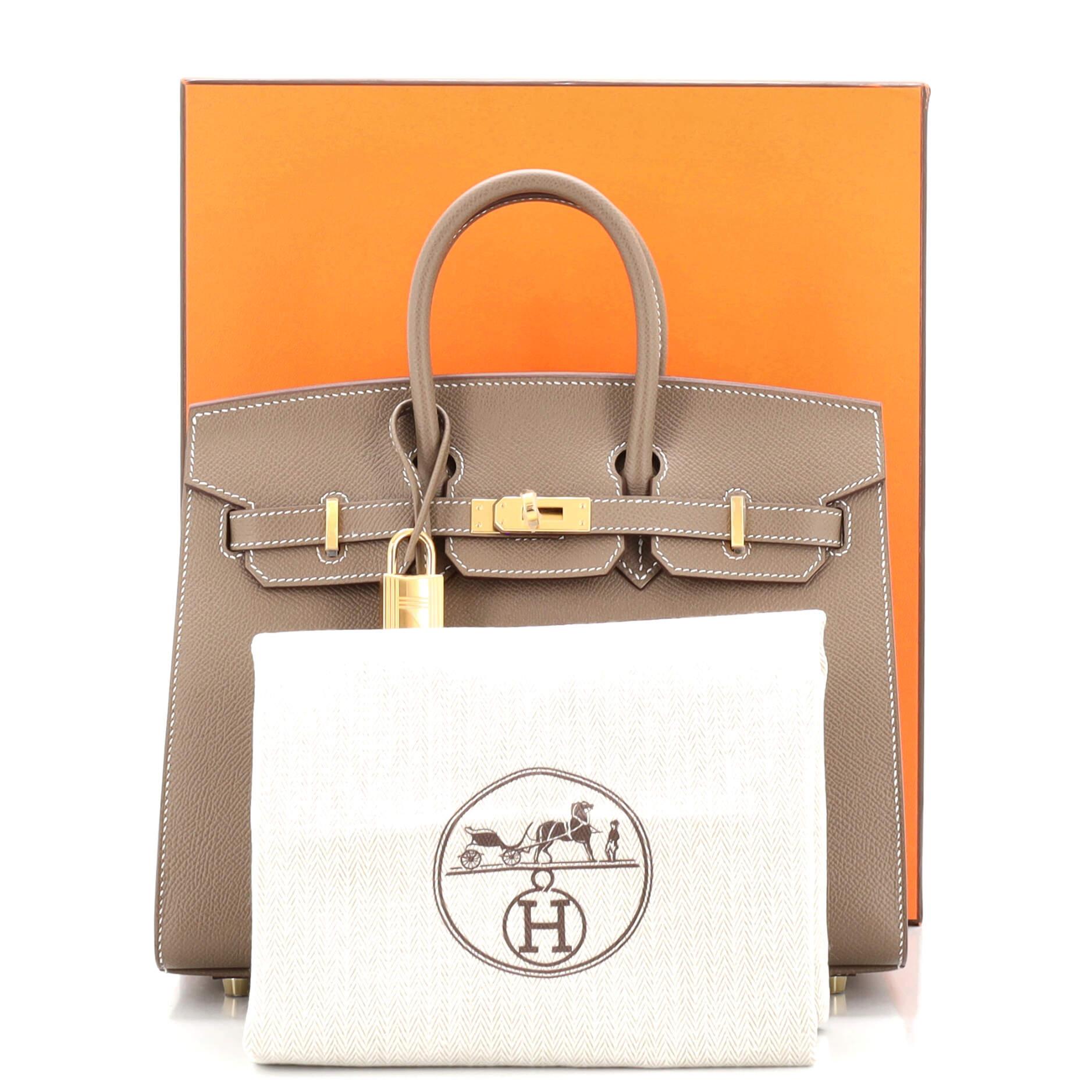 Hermes Birkin Sellier 25 Etoupe Epsom Gold Hardware