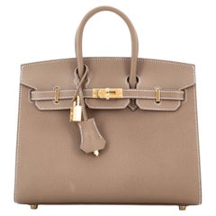 Hermes Birkin Sellier Bag Etoupe Epsom with Gold Hardware 25