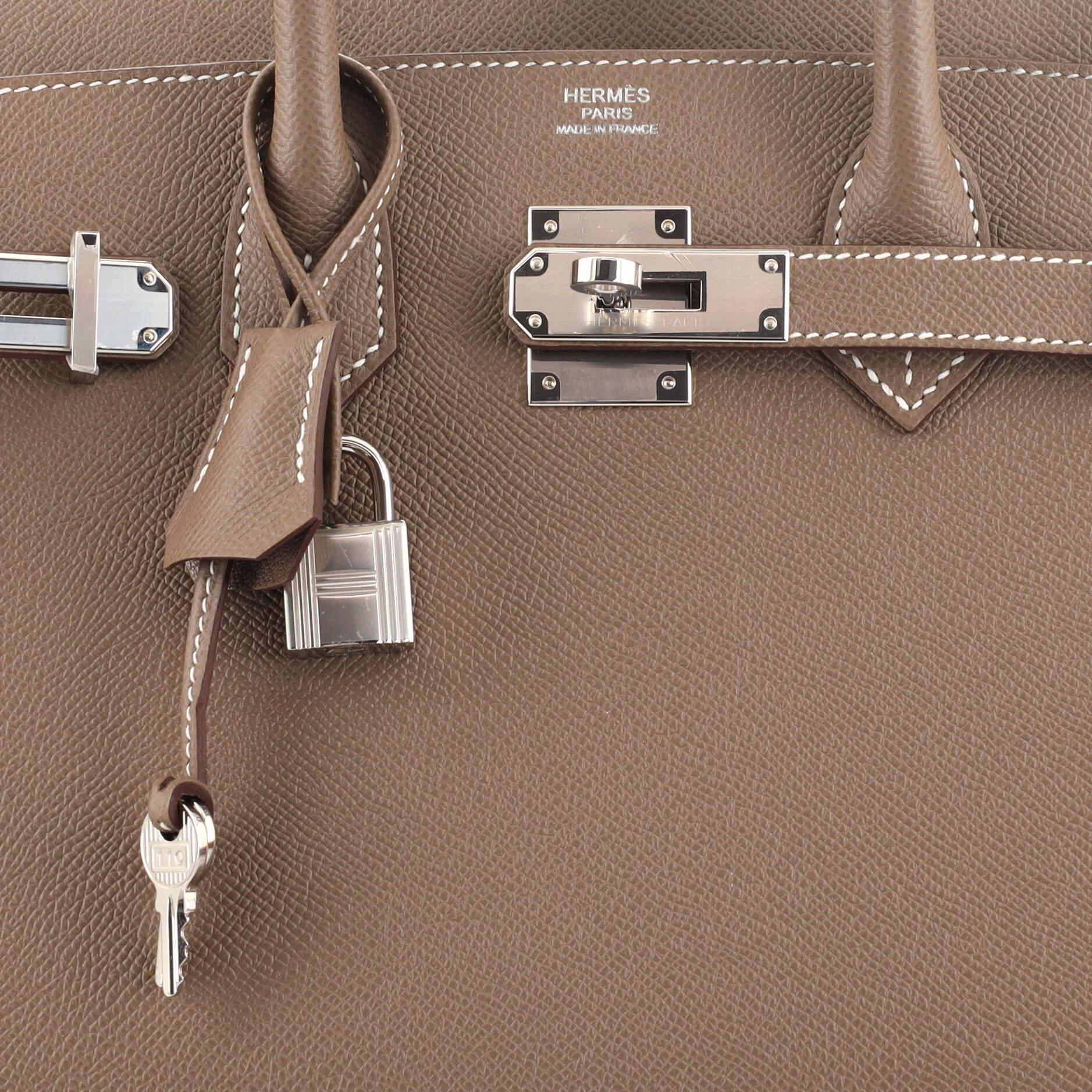 Hermes Birkin Sellier Bag Etoupe Epsom with Palladium Hardware 30 3