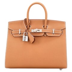 Hermes Birkin Sellier Tasche Gold Epsom mit Palladium Hardware 25 Außen 