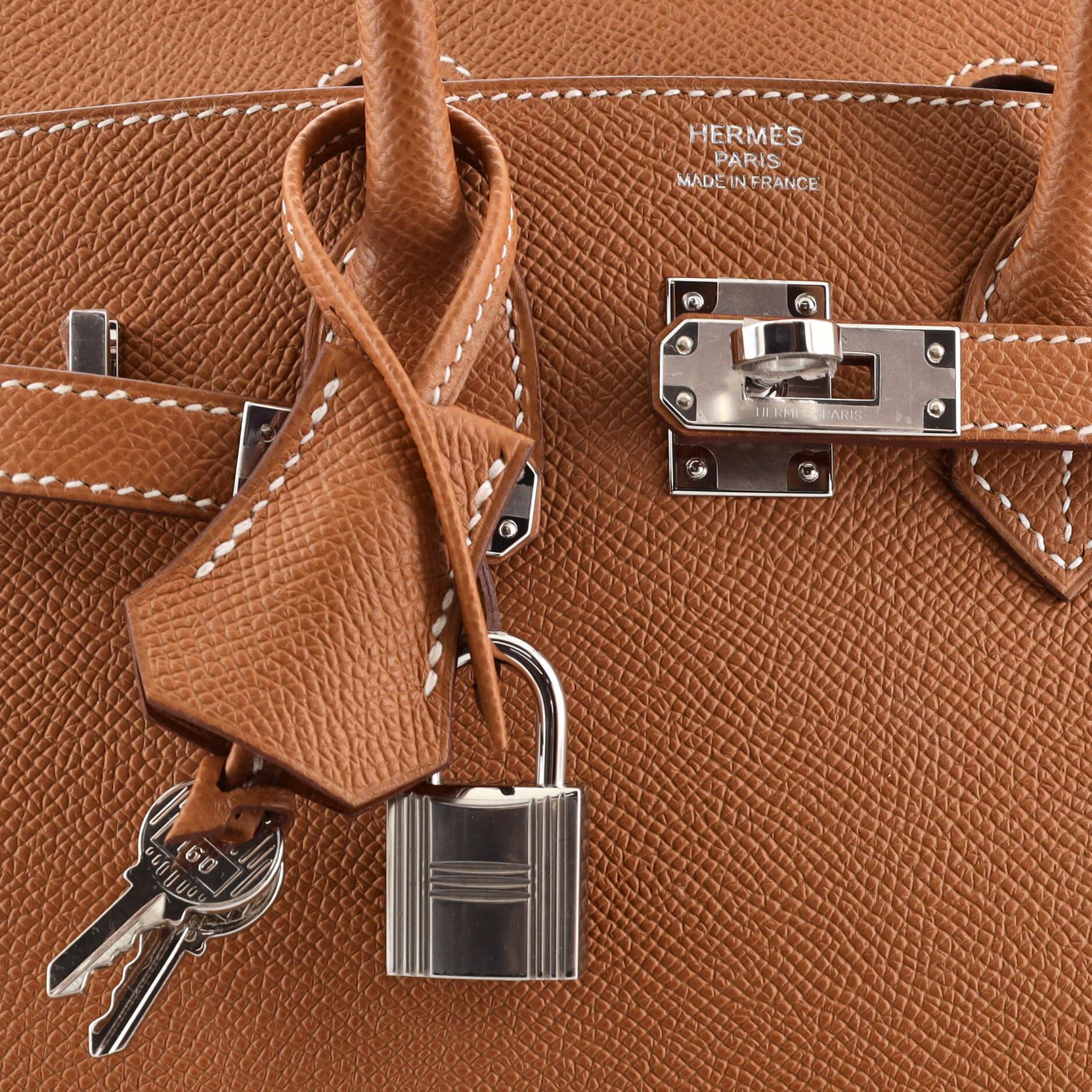Hermes Birkin Sellier Bag Gold Epsom with Palladium Hardware 25 4