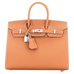 Hermes Birkin Sellier Bag Gold Epsom with Palladium Hardware 25