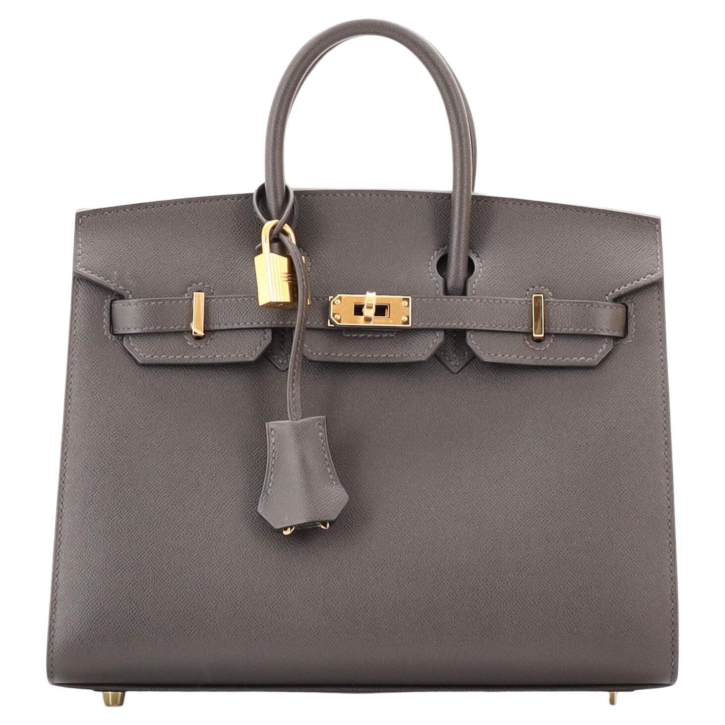 Hermes Birkin Sellier Bag Graphite Madame with Gold Hardware 25