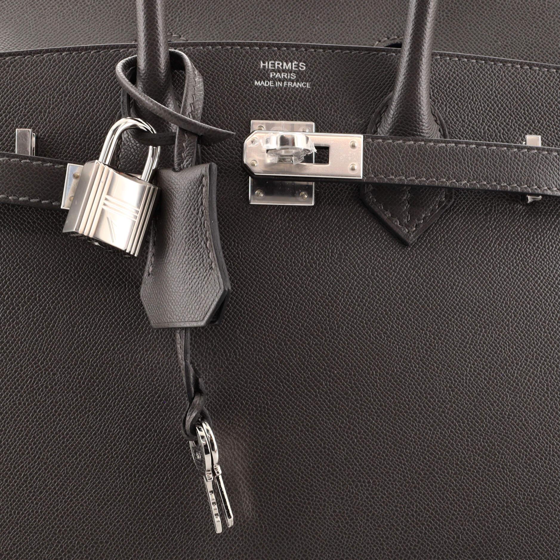 Hermes Birkin Sellier Bag Graphite Madame with Palladium Hardware 25 3