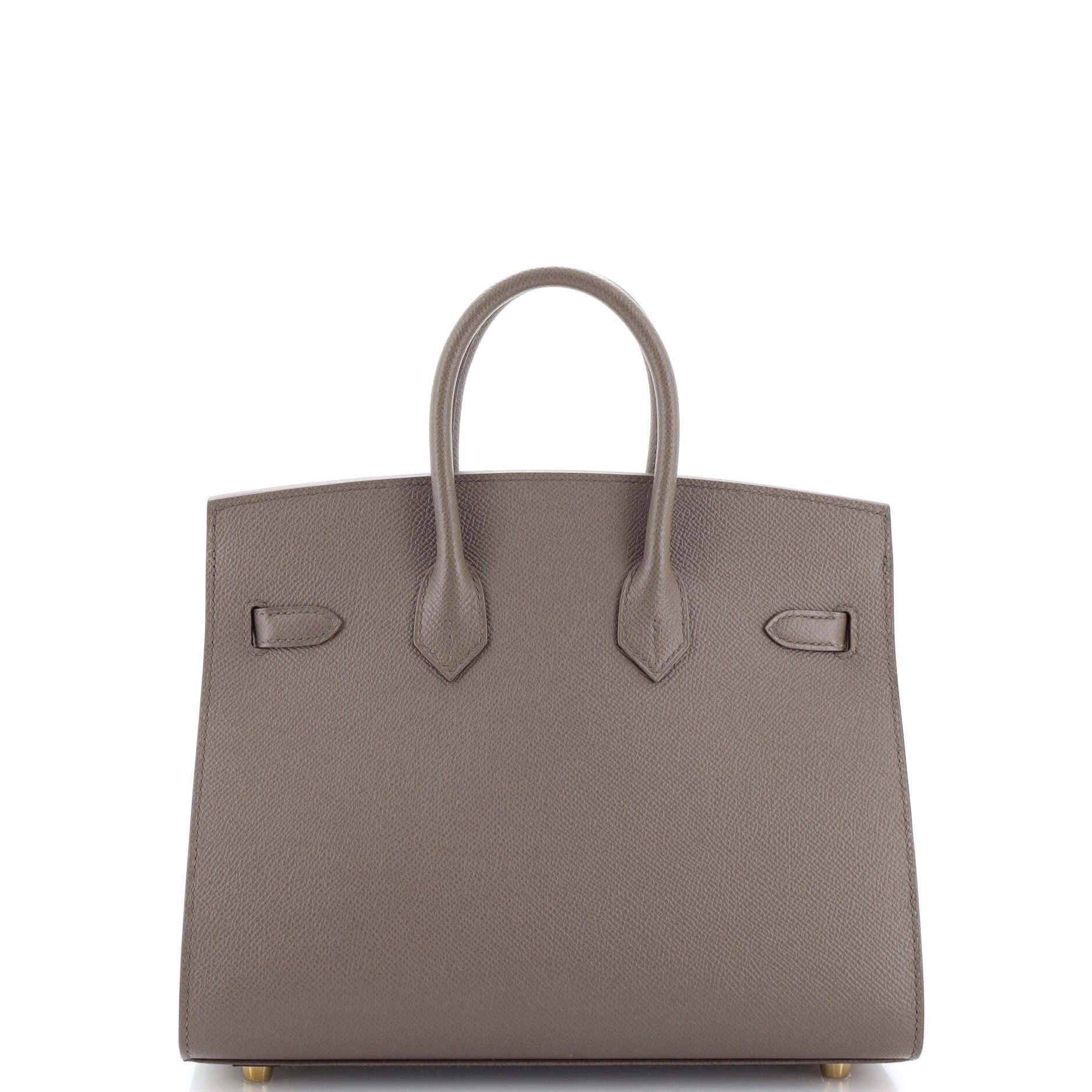 Women's Hermes Birkin Sellier Bag Grey Epsom with Gold Hardware 25