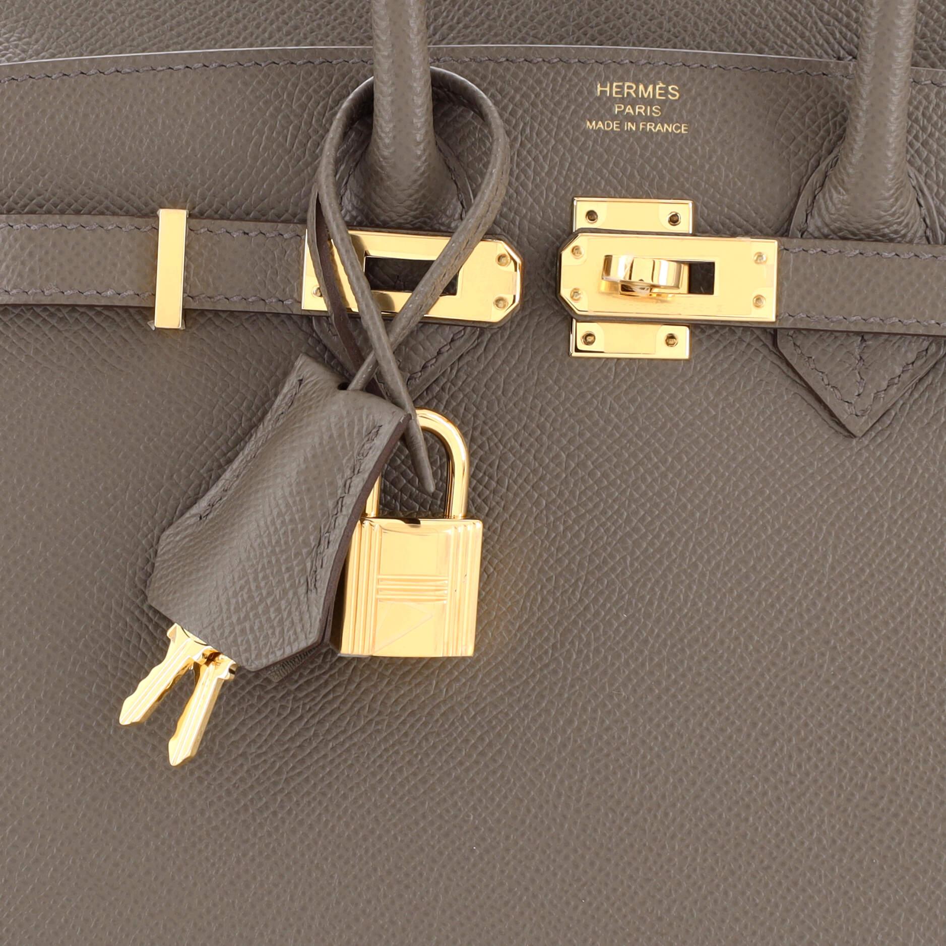 Hermes Birkin Sellier Bag Grey Epsom with Gold Hardware 25 3