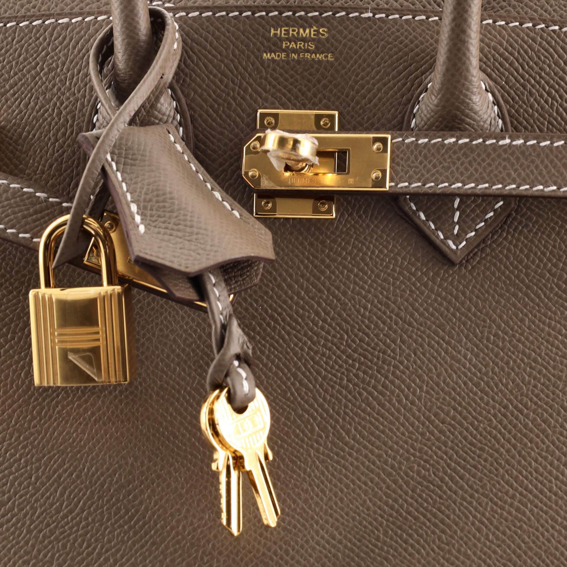 Hermes Birkin Sellier Bag Grey Etoupe with Gold Hardware 25 1