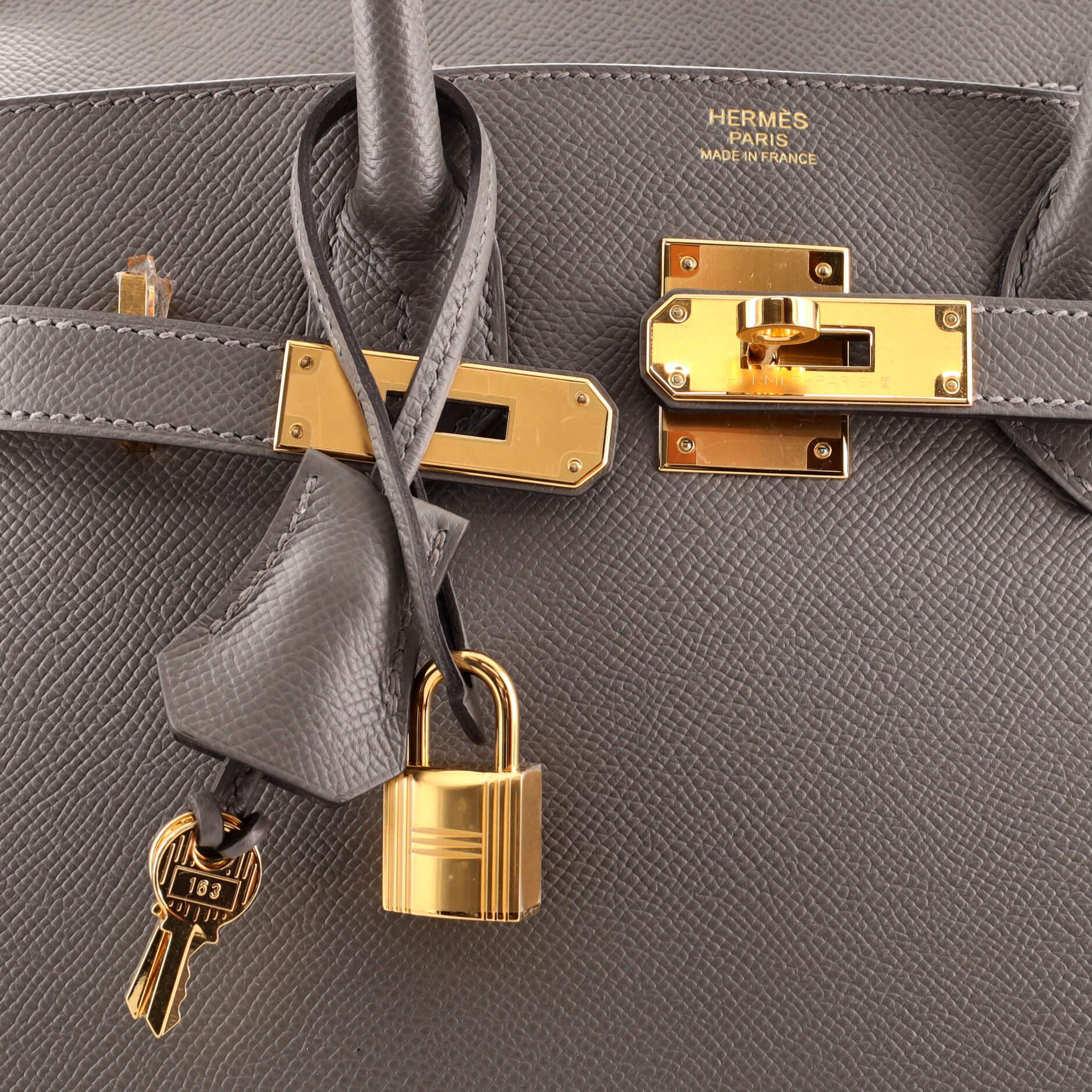 Women's or Men's Hermes Birkin Sellier Bag Gris Meyer Epsom with Gold Hardware 30