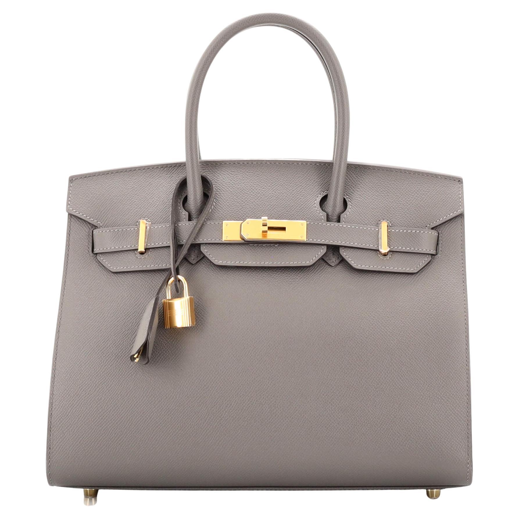 Hermes Birkin Sellier Bag Gris Meyer Epsom with Gold Hardware 30
