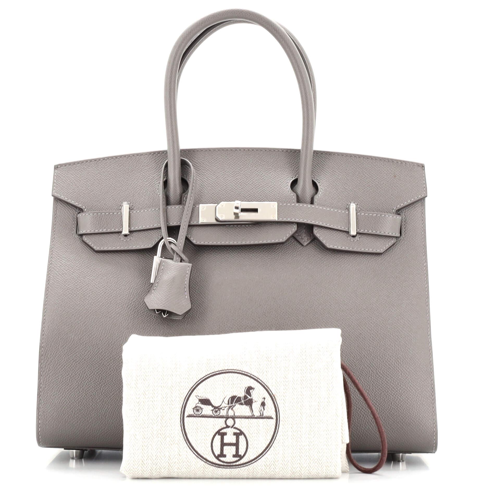 Hermes Special Order (HSS) Kelly Sellier 28 Gris Mouette Verso Togo Brushed  Palladium Hardware