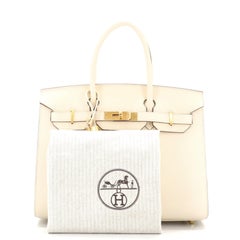 Hermes Birkin Sellier Bag Nata Epsom with Gold Hardware 30