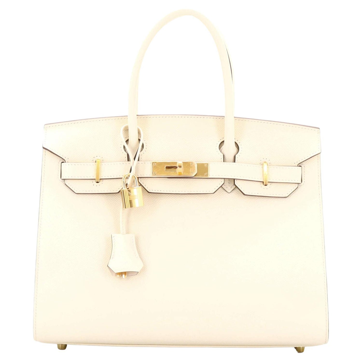 Buy Birkin 30 Sellier Nata Veau Epsom Leather Gold Plated 2023-B | Exclusive Discount on Luxury Handbags