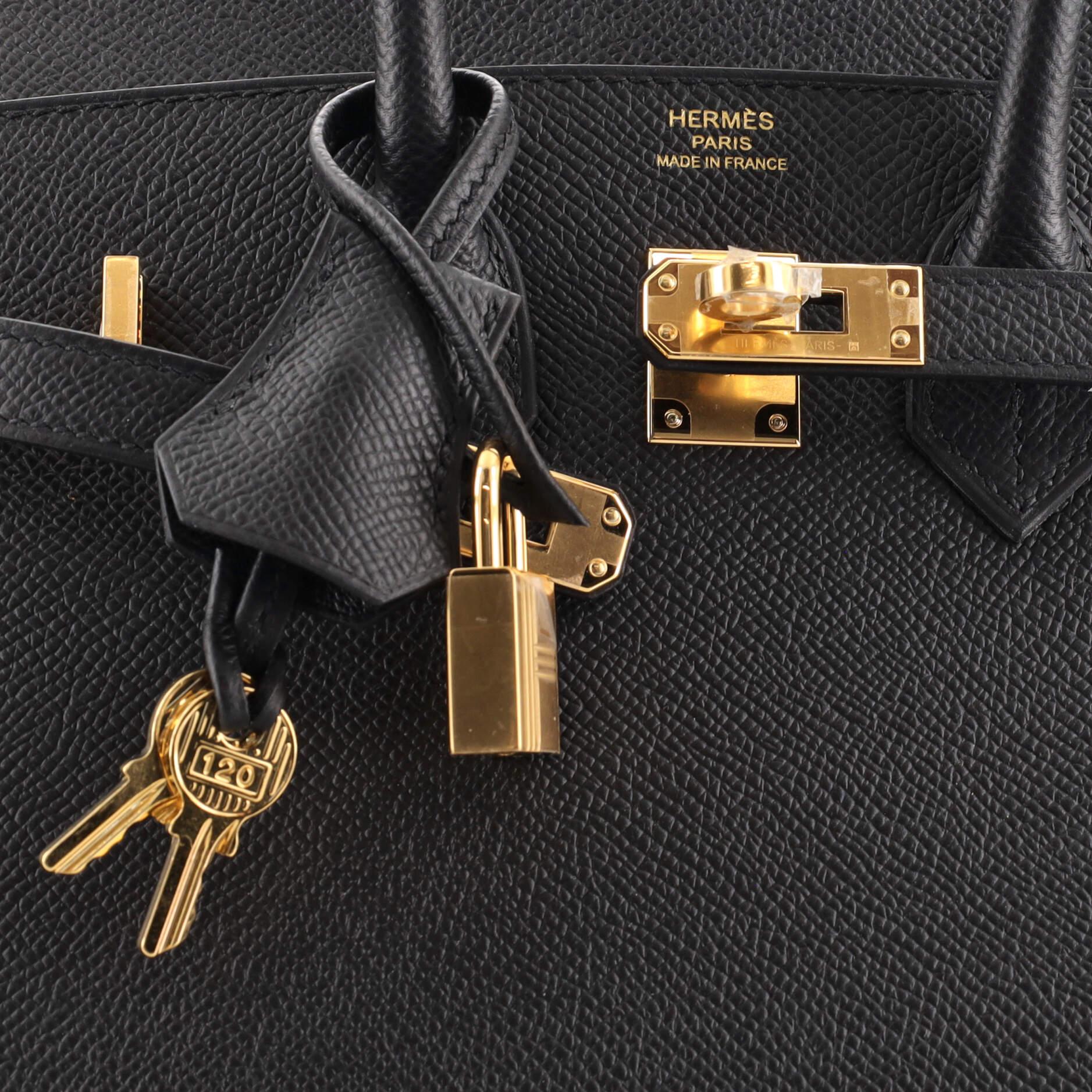 Hermes Birkin Sellier Bag Noir Epsom with Gold Hardware 25 2