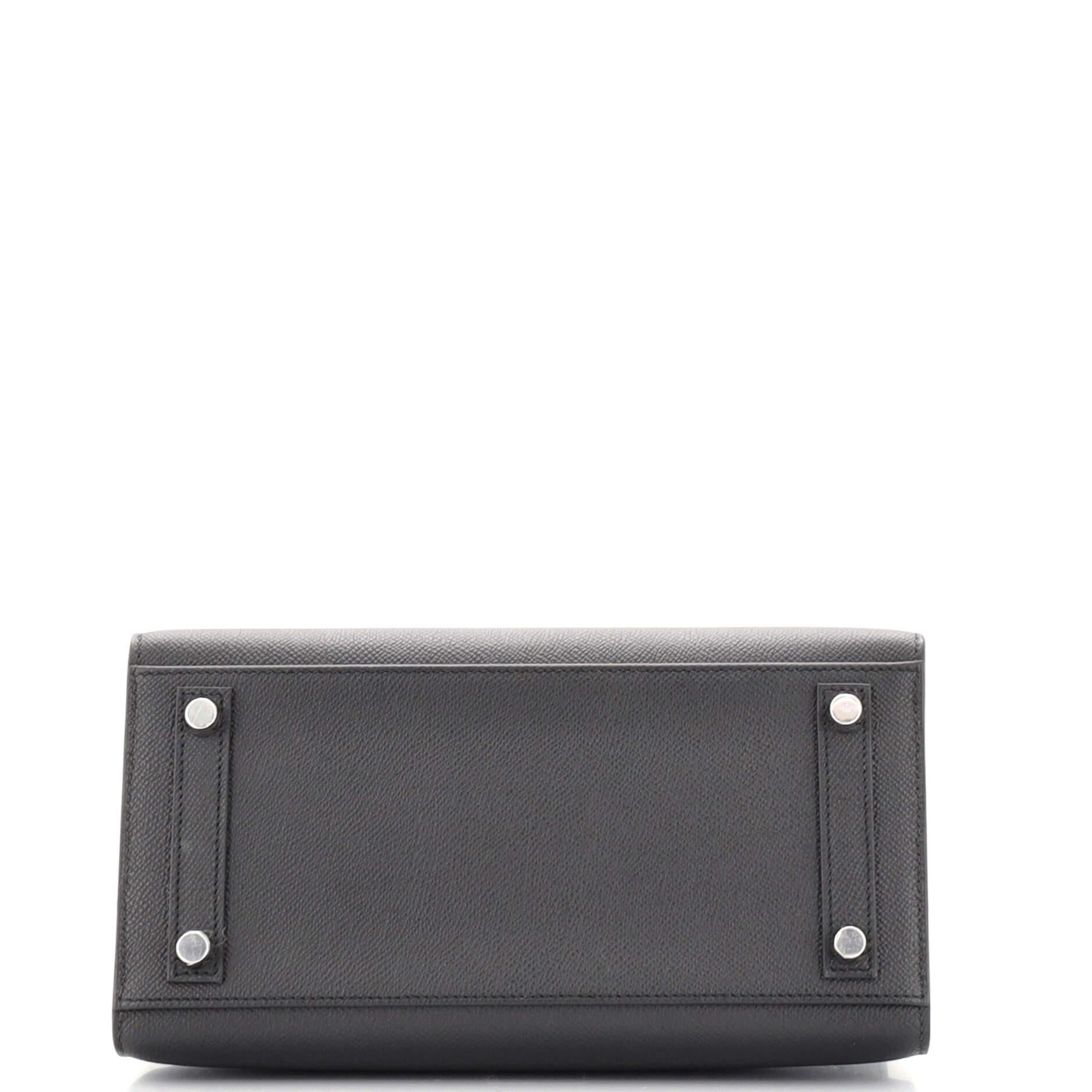 Women's or Men's Hermes Birkin Sellier Bag Noir Epsom with Palladium Hardware 25