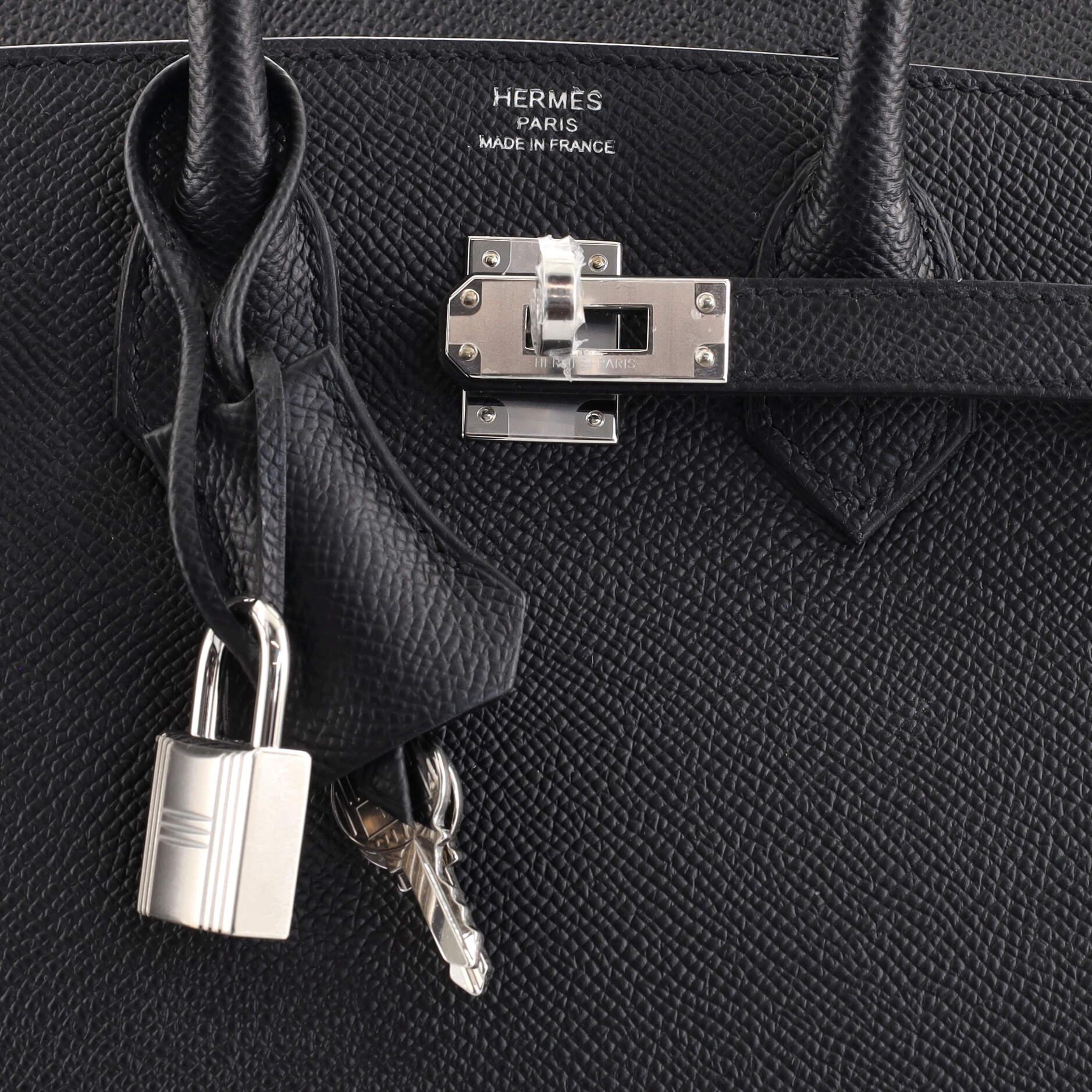 Hermes Birkin Sellier Bag Noir Epsom with Palladium Hardware 25 2
