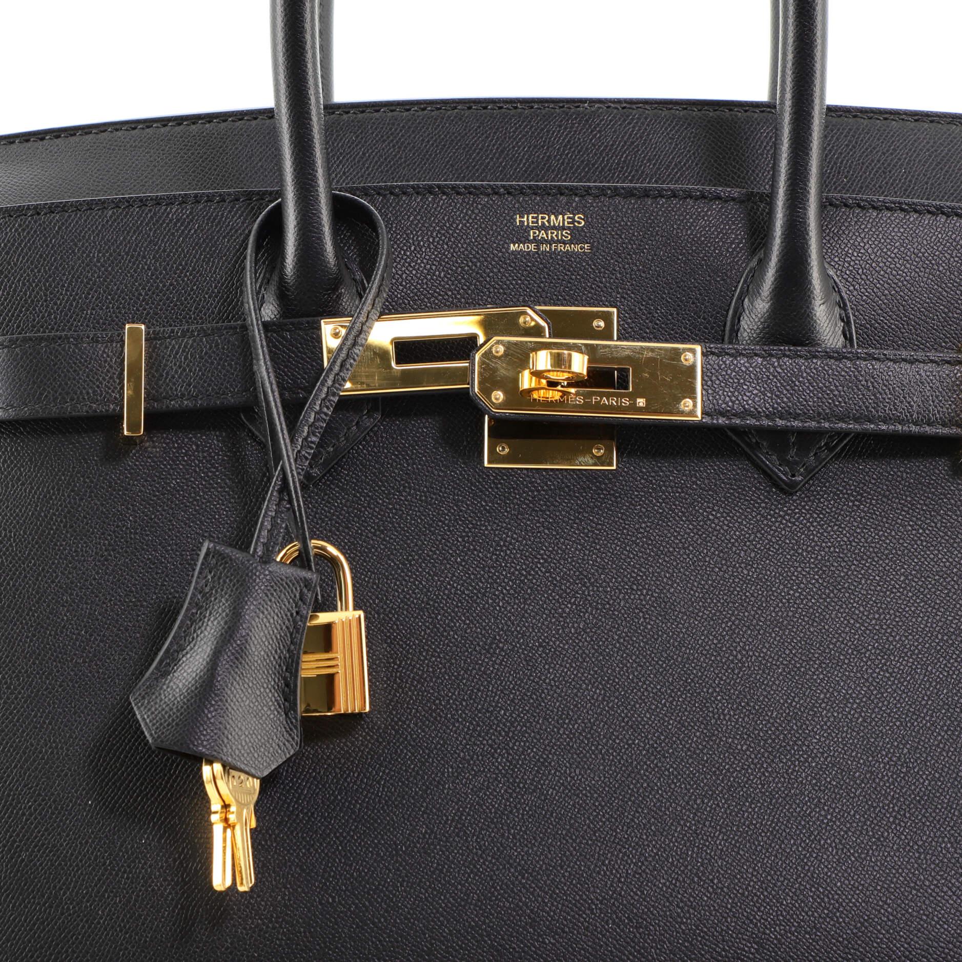 Hermes Birkin Sellier Bag Noir Madame with Gold Hardware 30 In Good Condition In NY, NY