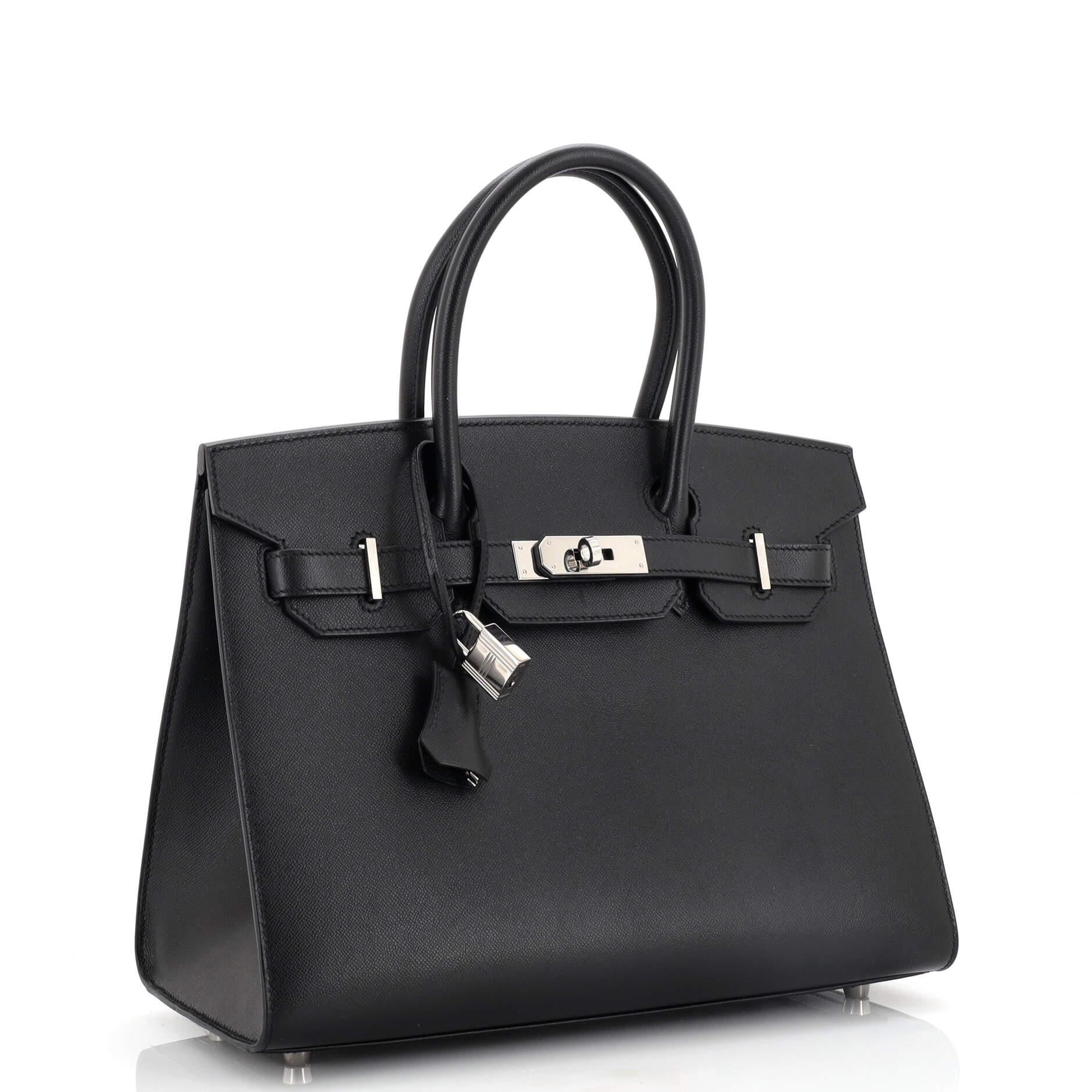 Hermes Birkin Sellier Bag Noir Madame with Palladium Hardware 30 In Good Condition In NY, NY