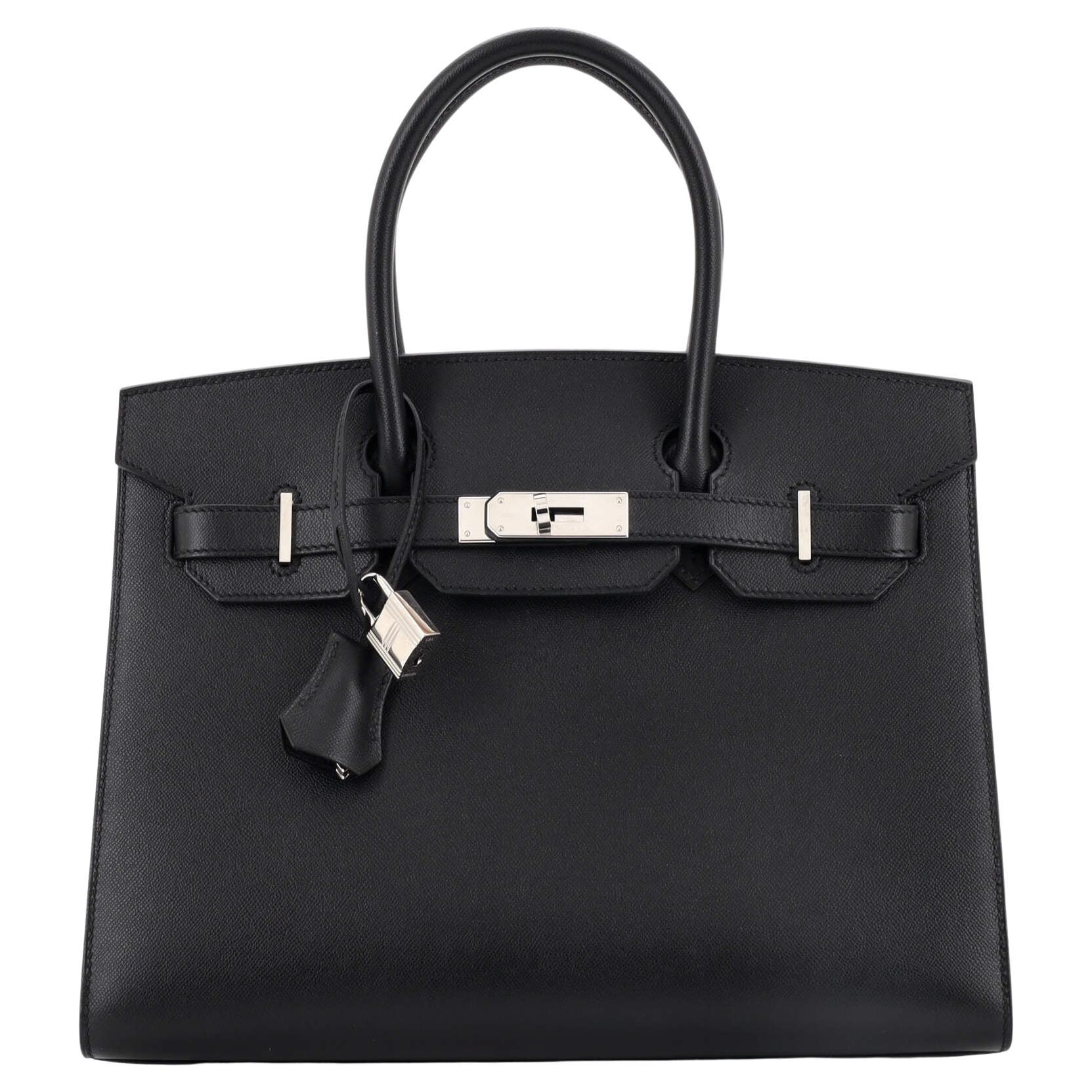 Hermes Birkin Sellier Bag Noir Madame with Palladium Hardware 30