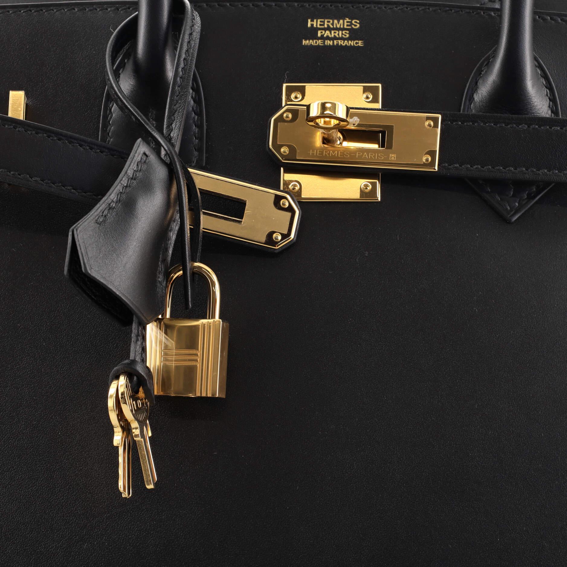Hermes Birkin Sellier Bag Noir Monsieur with Gold Hardware 30 2