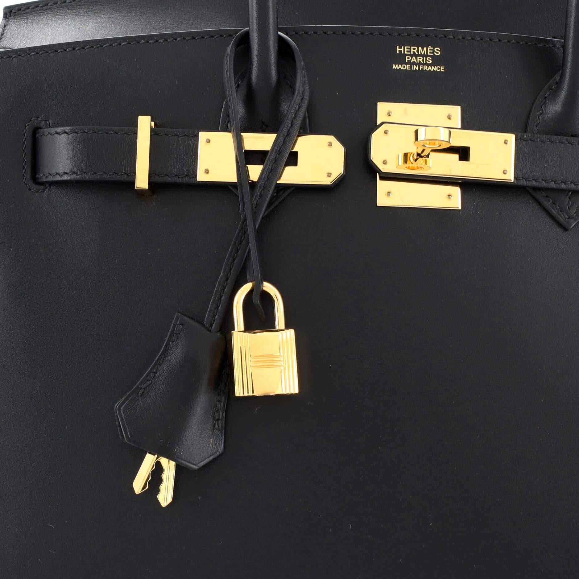 Hermes Birkin Sellier Bag Noir Monsieur with Gold Hardware 30 For Sale 3