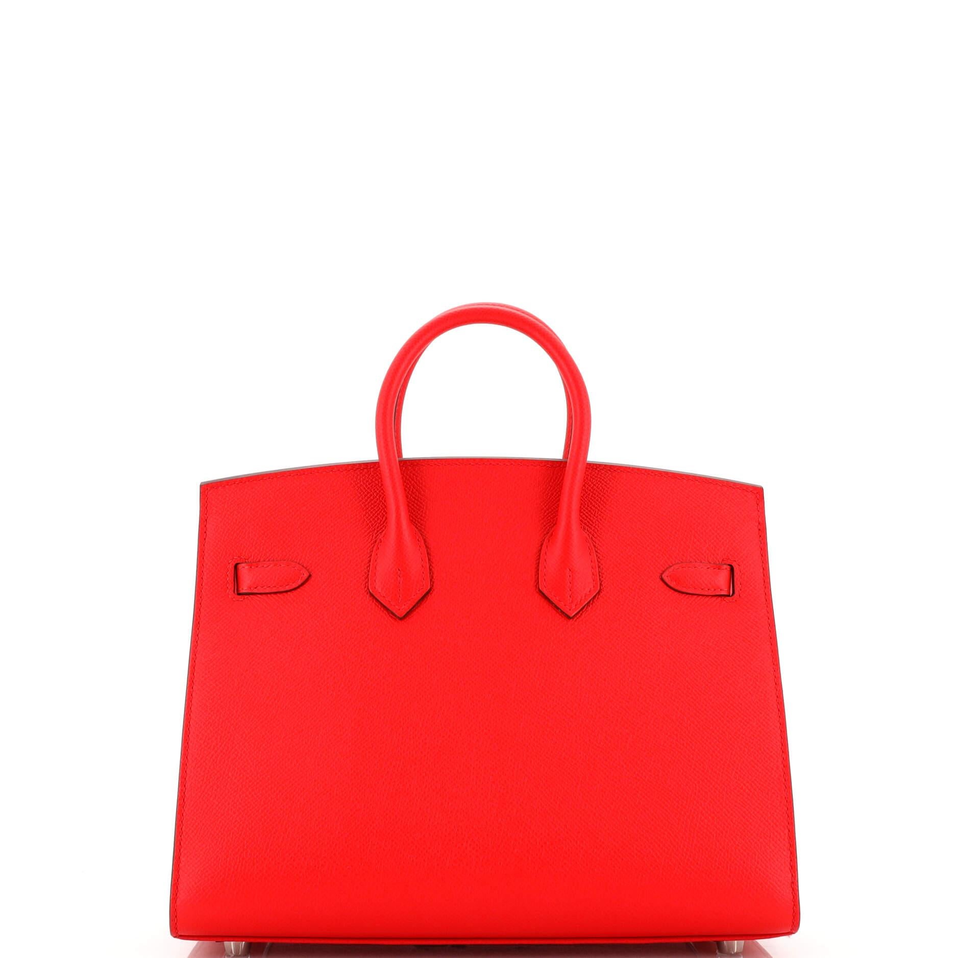 Women's Hermes Birkin Sellier Bag Rouge De Coeur Epsom with Palladium Hardware 25