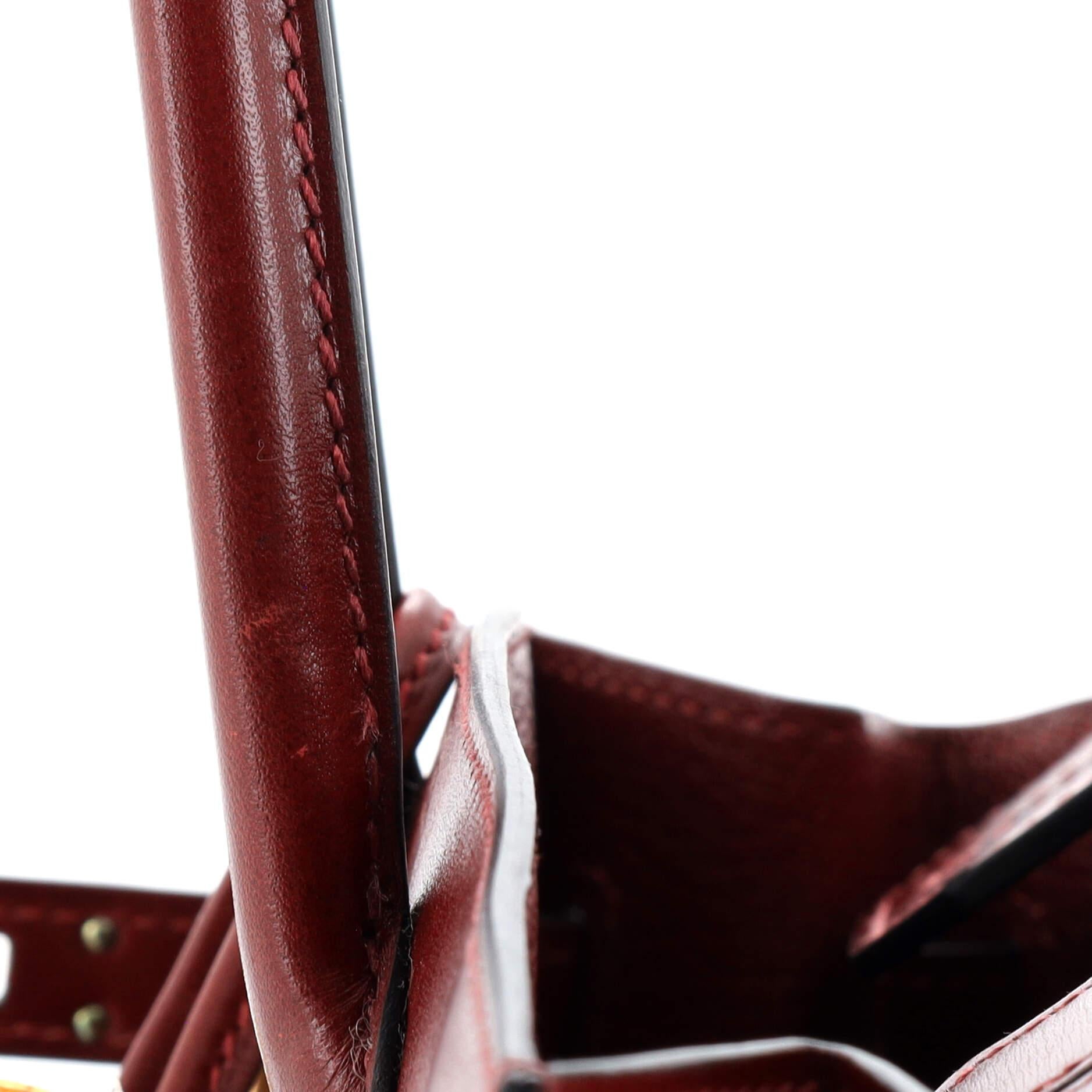 Hermes Birkin Sellier Tasche Rouge H Box Kalb mit Gold Hardware 25 im Angebot 4