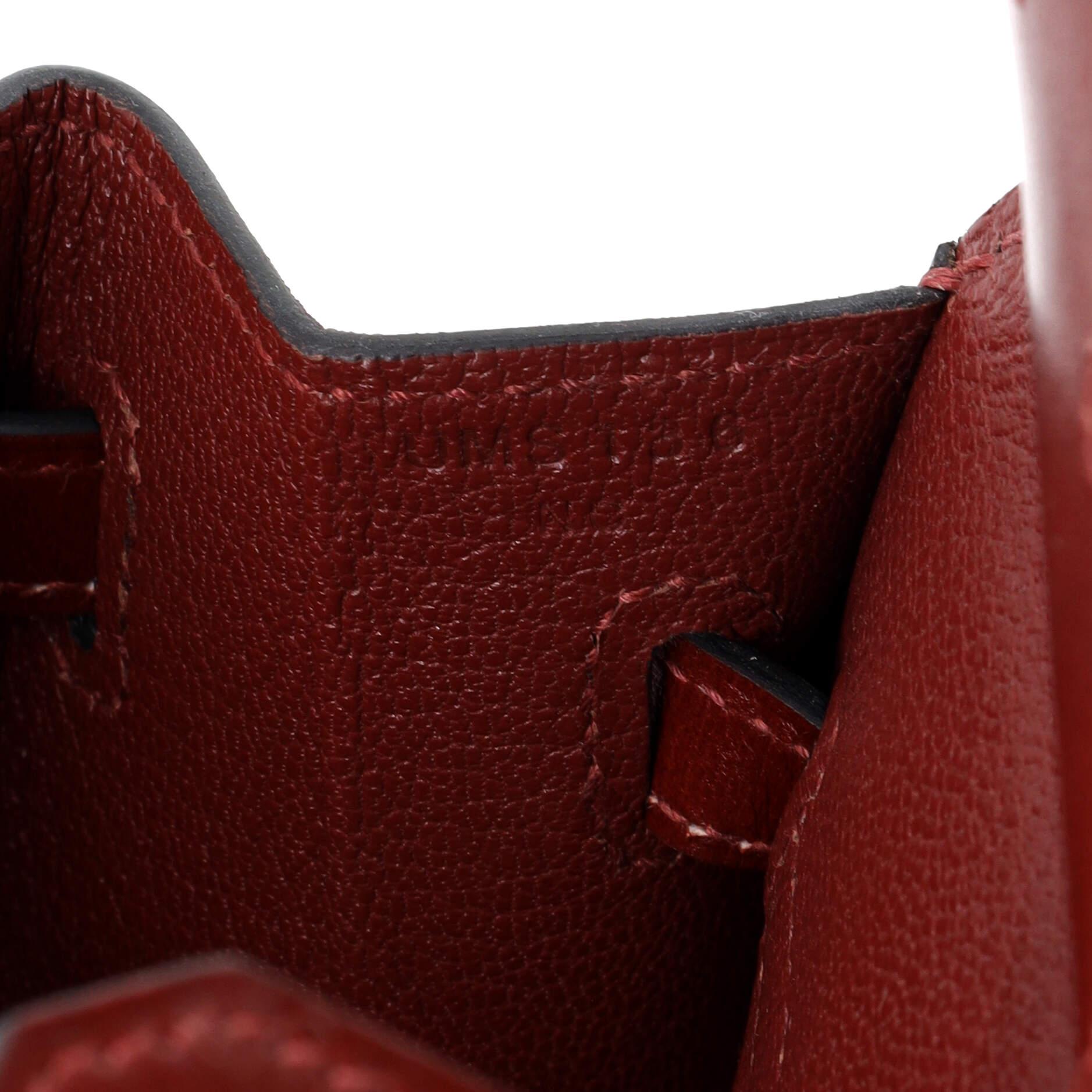 Hermes Birkin Sellier Tasche Rouge H Box Kalb mit Gold Hardware 25 im Angebot 5