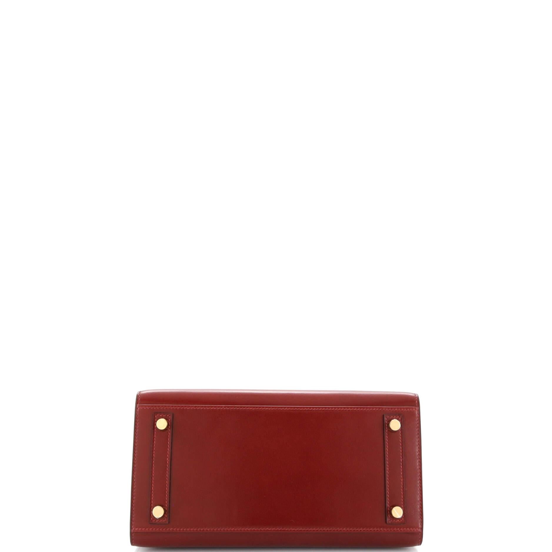 Hermes Birkin Sellier Tasche Rouge H Box Kalb mit Gold Hardware 25 im Zustand „Gut“ im Angebot in NY, NY