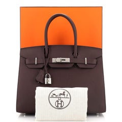 Hermes Birkin Sellier Bag Rouge Sellier Epsom with Palladium Hardware 30
