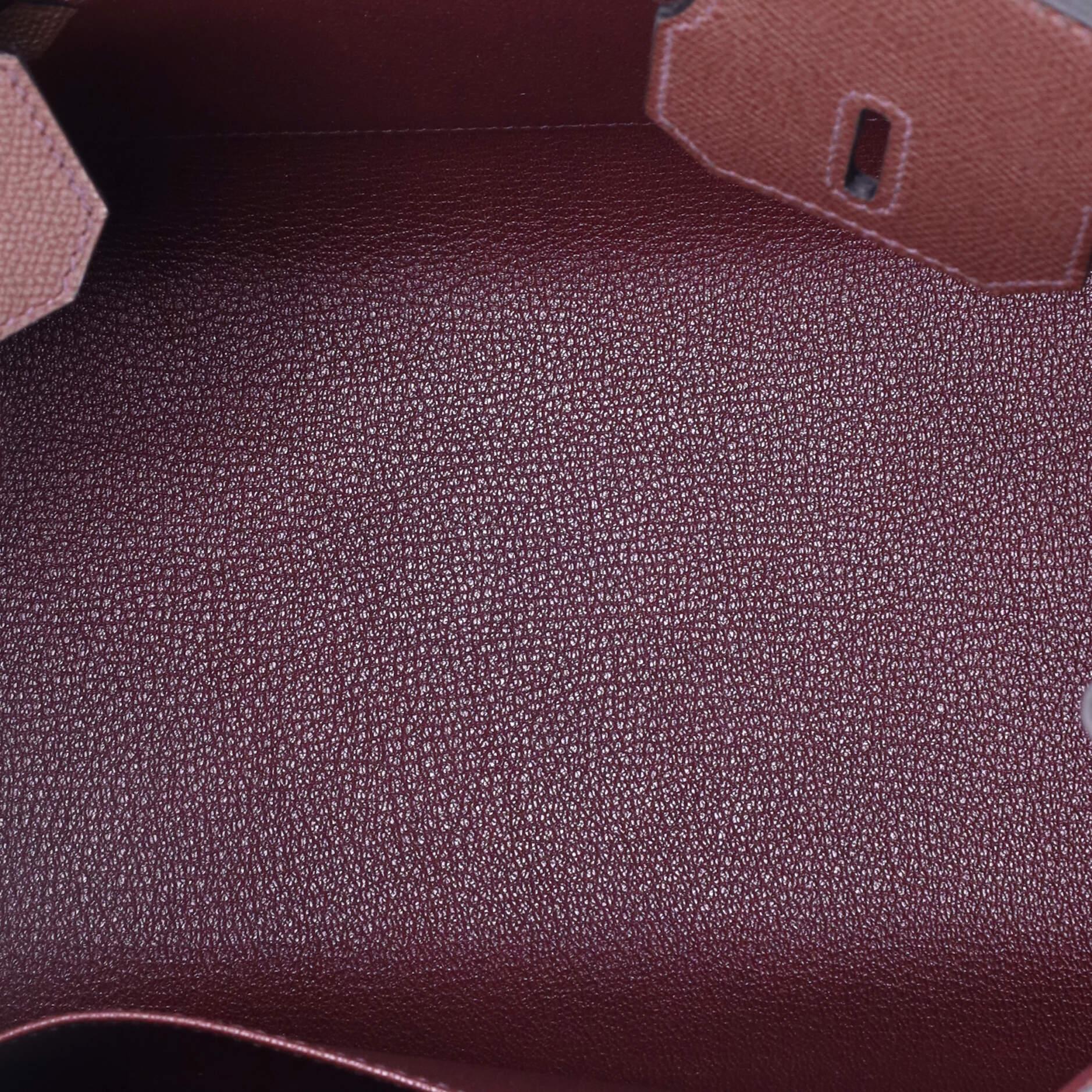 Hermes Birkin Sellier Bag Rouge Sellier Epsom with Palladium Hardware 30 For Sale 2