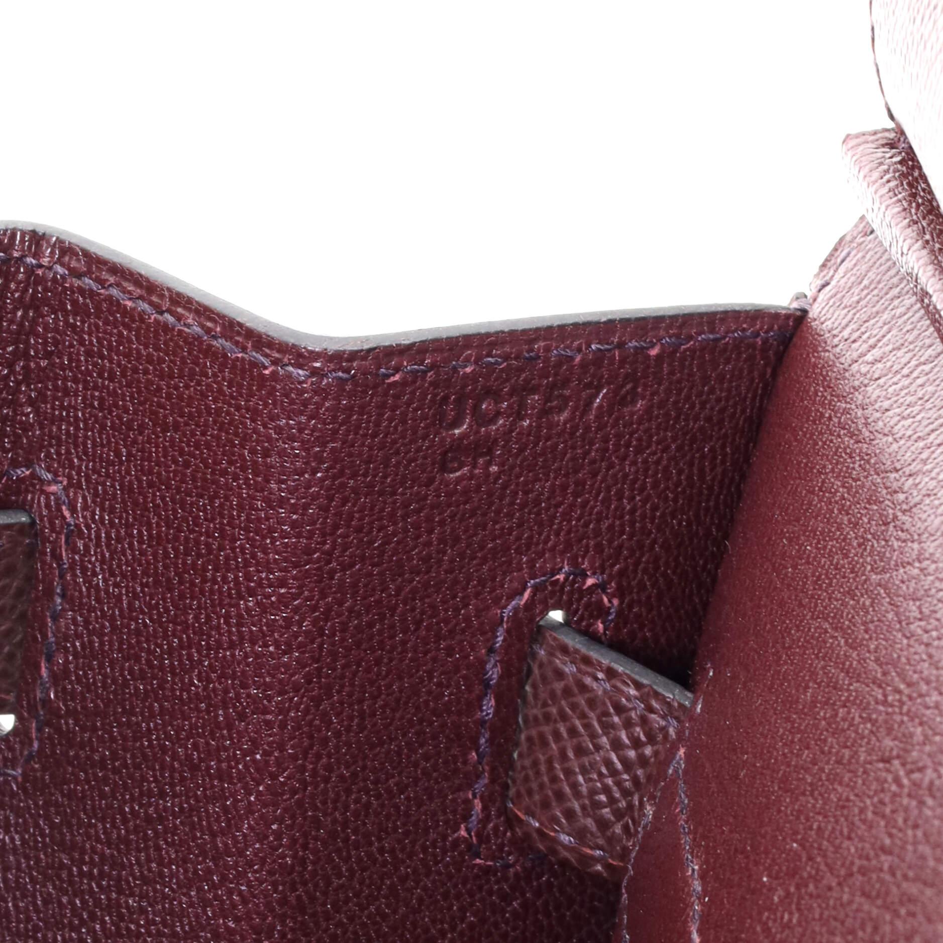 Hermes Birkin Sellier Bag Rouge Sellier Epsom with Palladium Hardware 30 For Sale 4