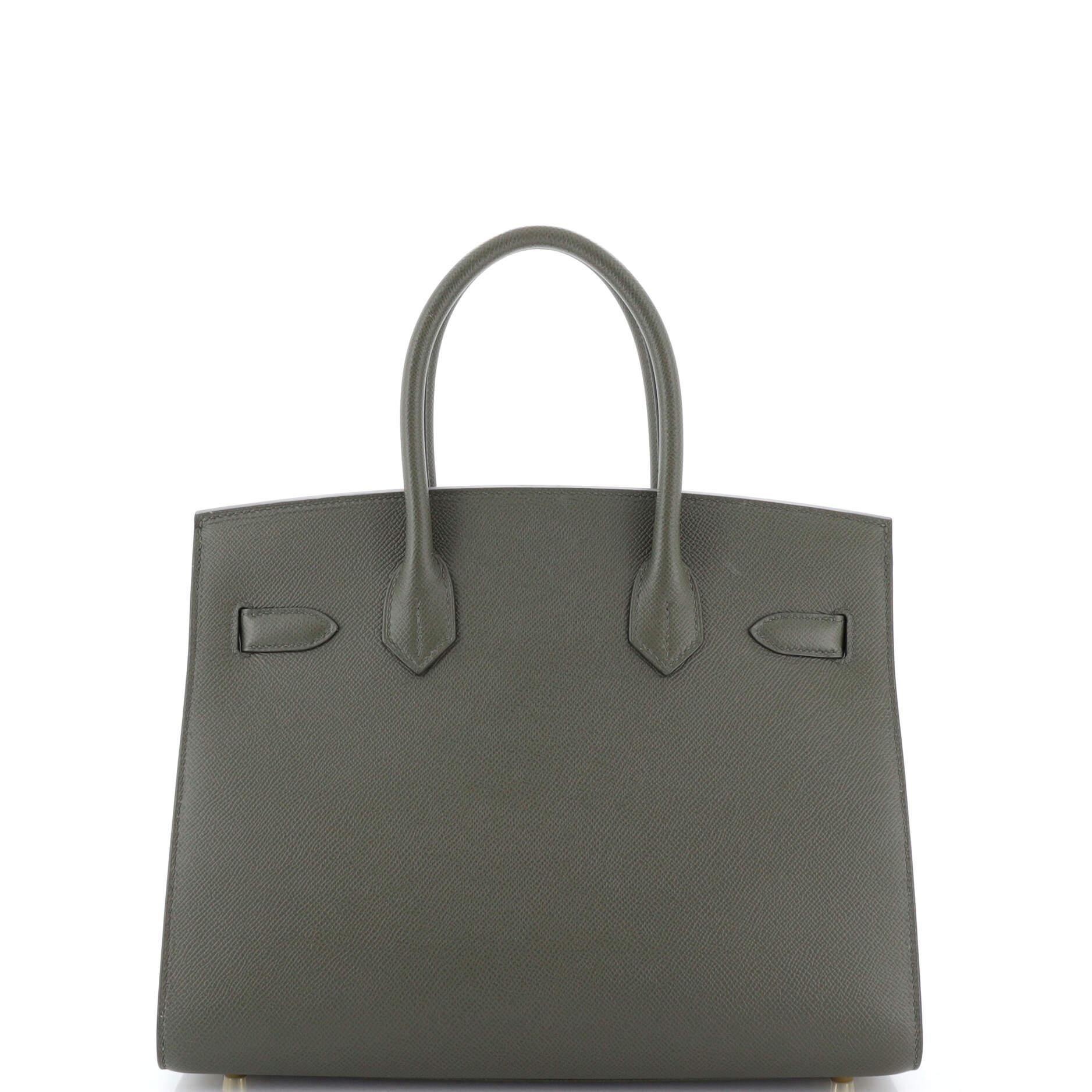 Hermes Birkin Sellier Bag Vert De Gris Epsom with Gold Hardware 30 In Good Condition In NY, NY