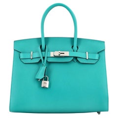 Hermes Birkin Sellier Bag Vert Verone Madame with Palladium Hardware 30