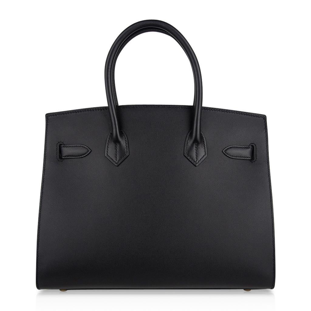 Hermes Birkin Sellier Limited Edition 30 Bag Black Veau Graine Monsieur Laiton 2