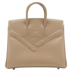 Hermès - Sac Birkin Shadow 25 Swift Etoupe PHW STAMP Z 