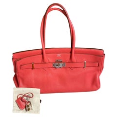 HERMES Birkin Shoulder 35 Rose Jaipur Leather Bag