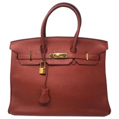 Hermes Birkin Sienne 35 Bag 