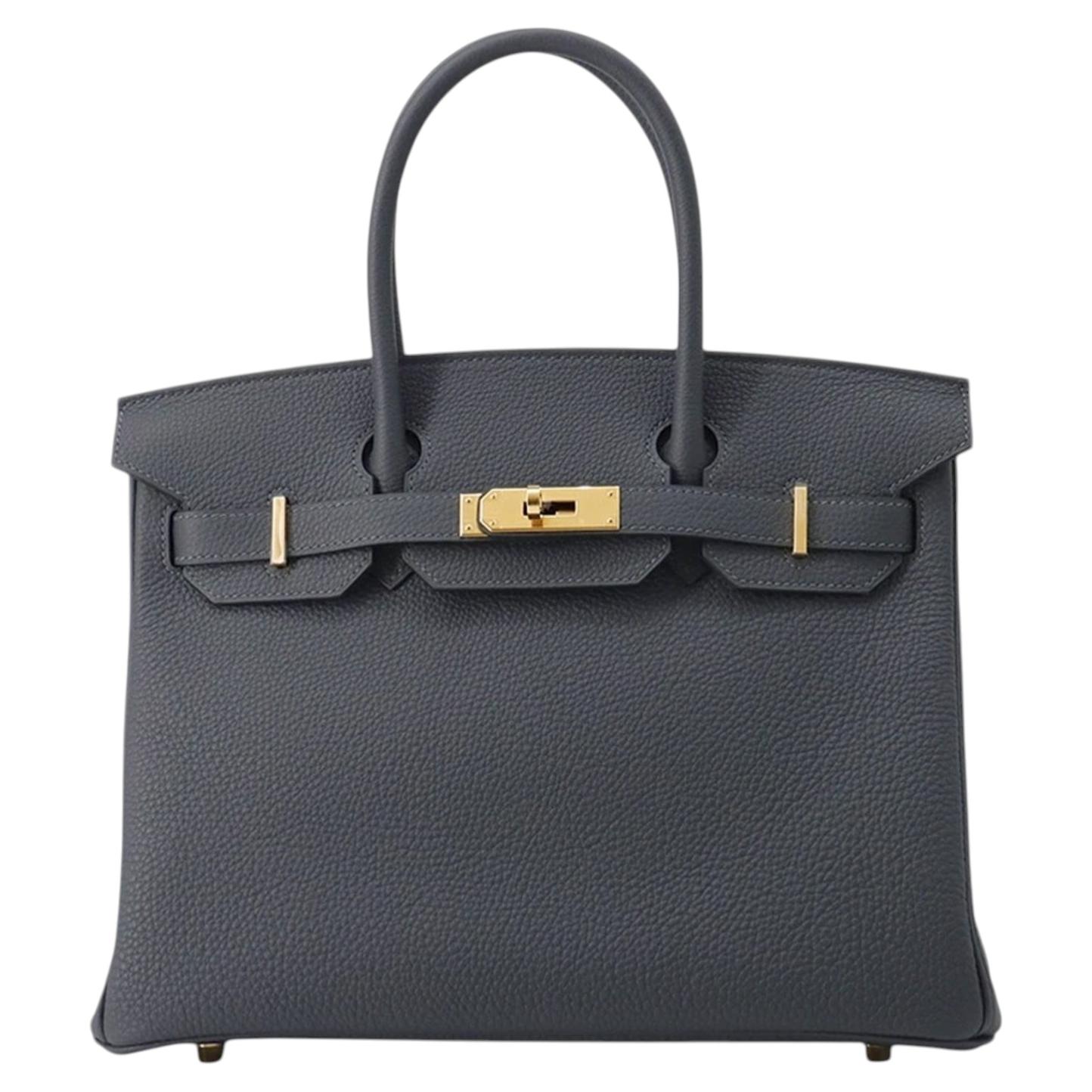 Hermes Birkin Size 30 Grimist Togo Leather With Gold Hardware Handbag For Sale
