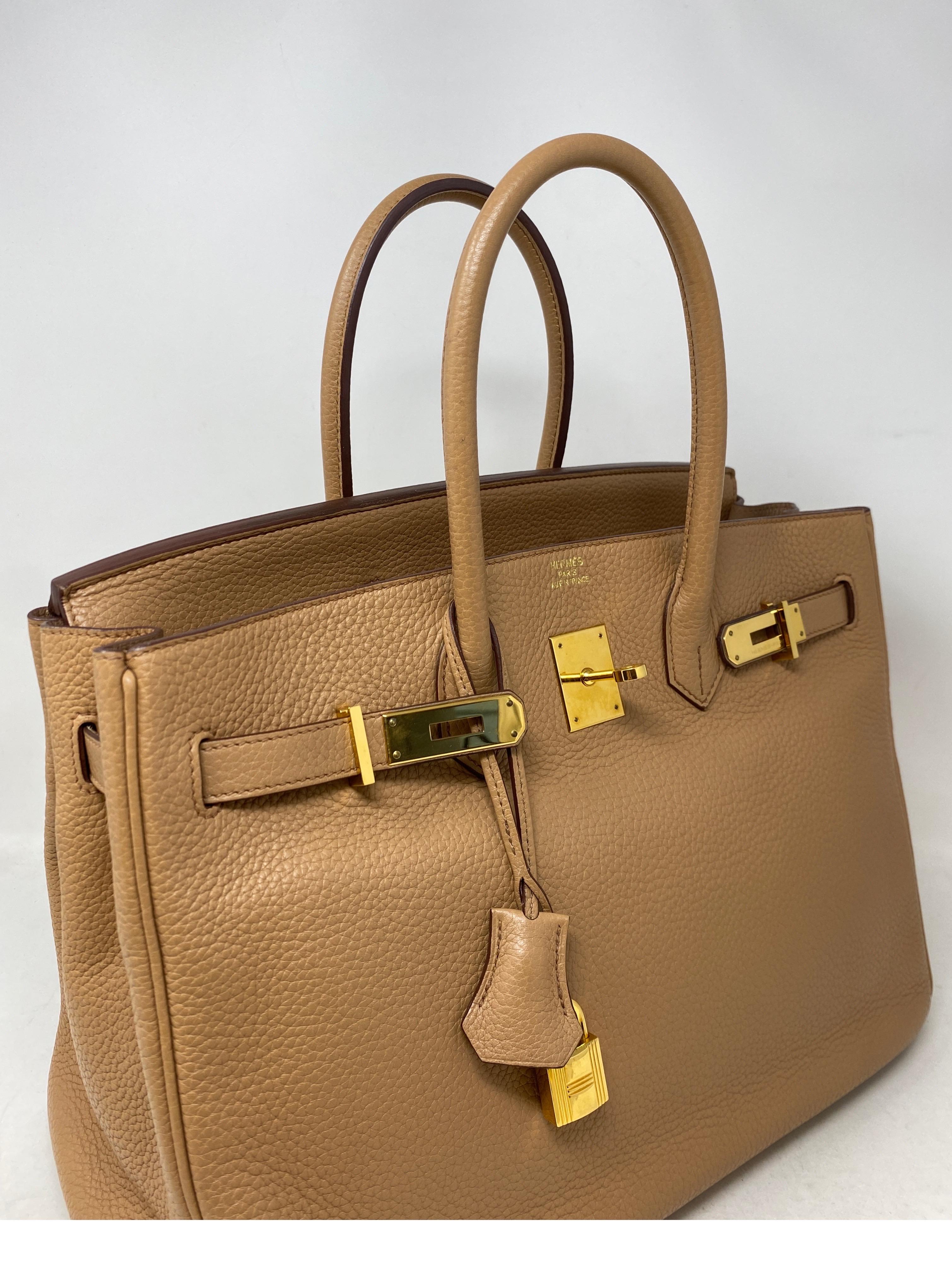 Brown Hermes Birkin Tabac 35 Bag