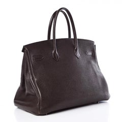 Hermès Birkin Taurillon Clemence 35 Chocolate Tote