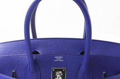 Hermès Birkin Epsom30 Bleu Electrique Blue Leather Tote