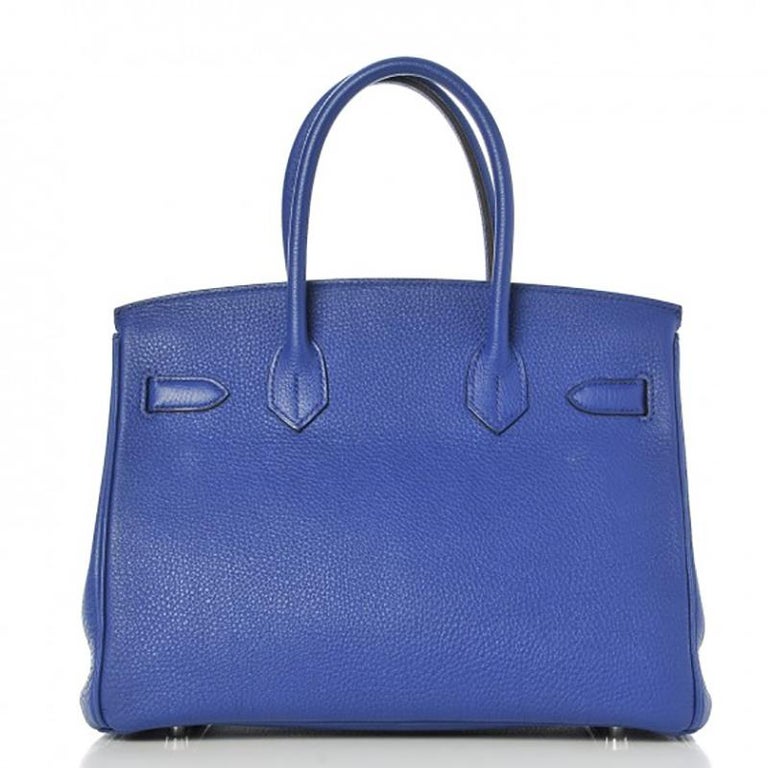 Hermès Birkin Epsom30 Bleu Electrique Blue Leather Tote For Sale at 1stDibs