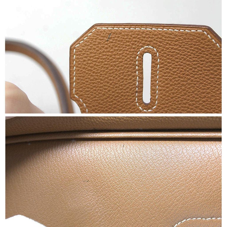 Hermes Birkin Togo 35cm Gold SHW Handbag &quot;J&quot; in dust bag For Sale at 1stdibs