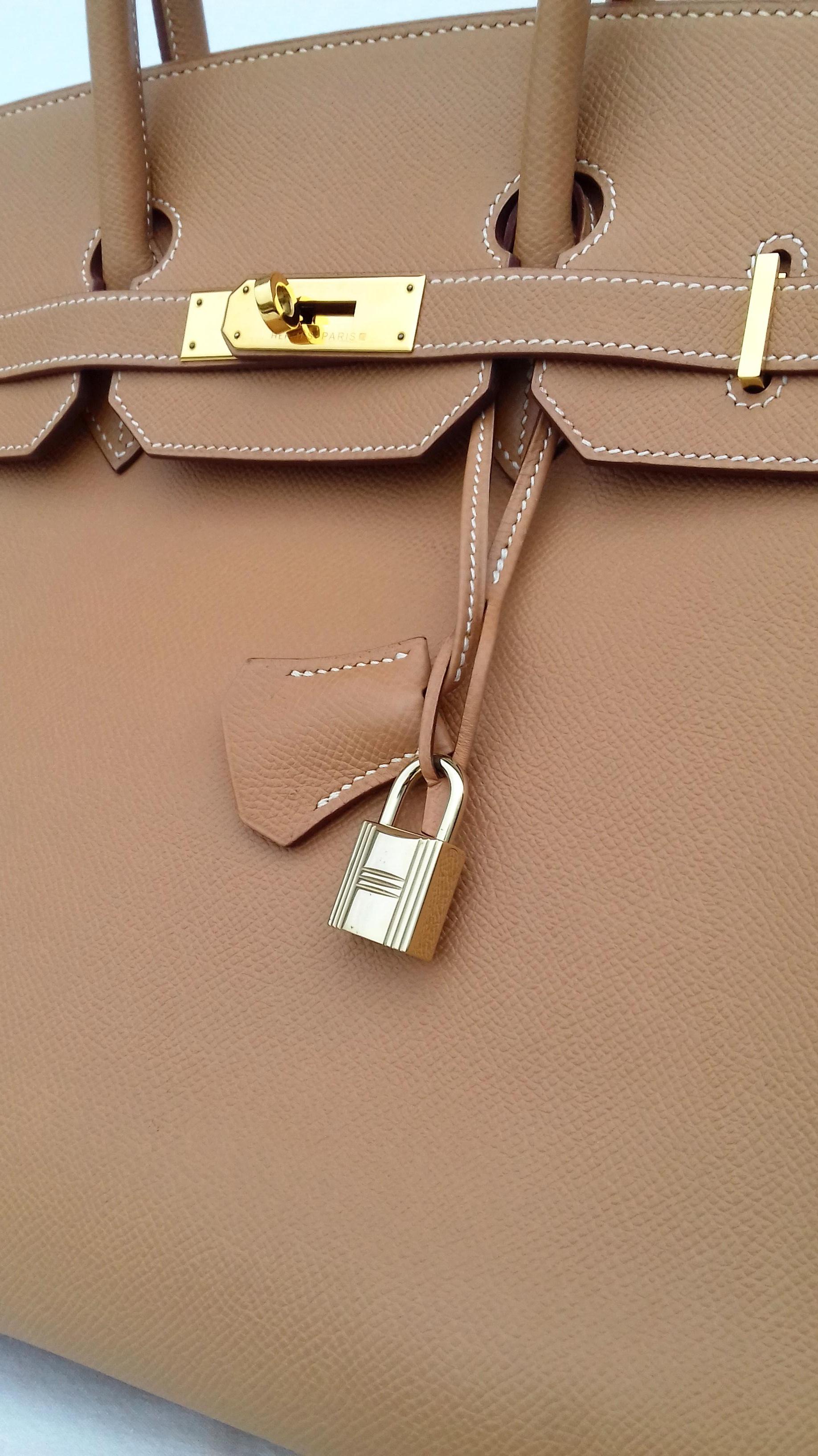 Hermès Birkin Top Handle Bag Naturel Epsom Leather Gold Hdw 35 cm 2