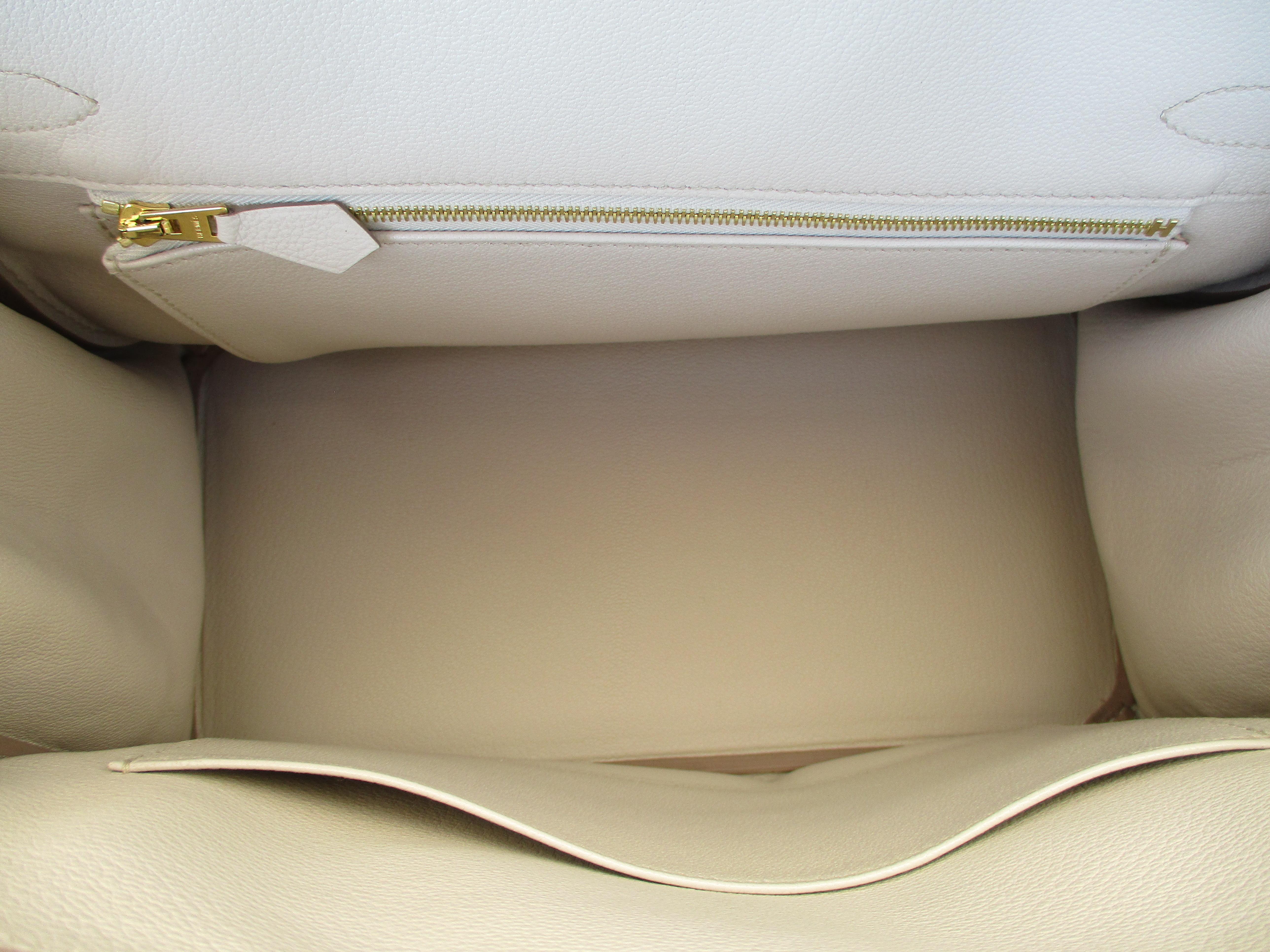Hermès Birkin Top Handle Bag Togo Craie Chalk Gold Hdw 2018 7