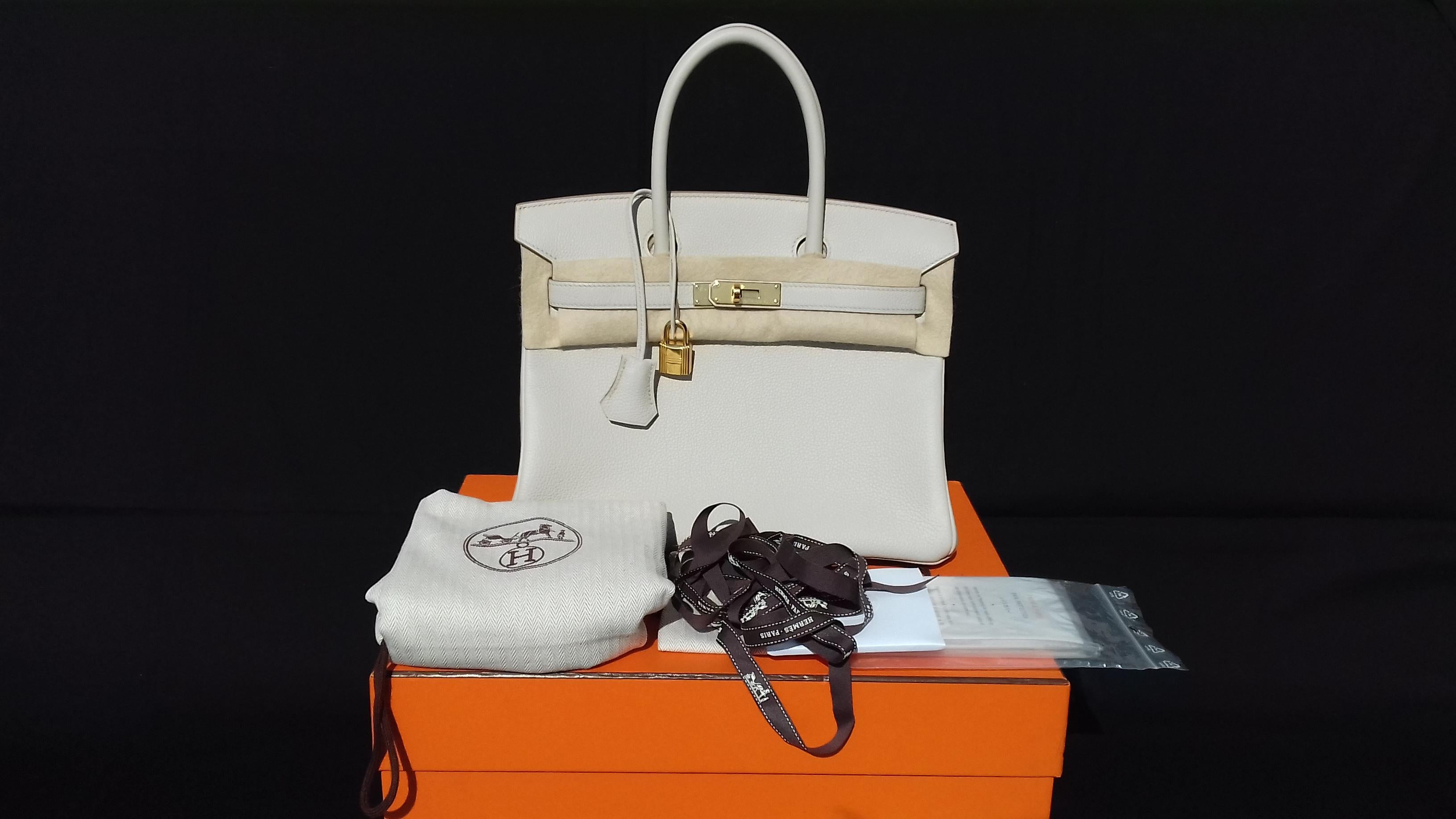 Hermès Birkin Top Handle Bag Togo Craie Chalk Gold Hdw 2018 8