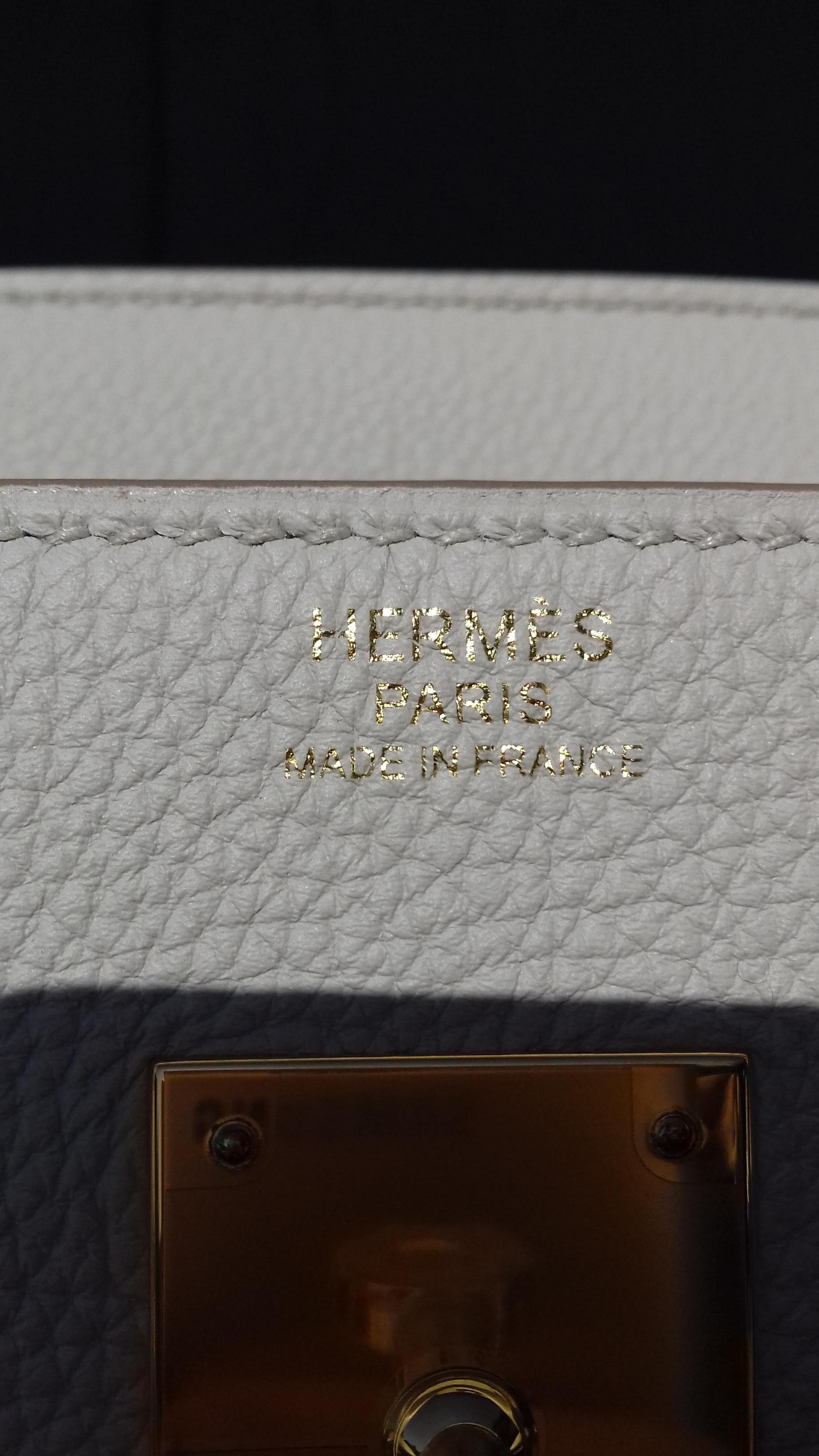 Hermès Birkin Top Handle Bag Togo Craie Chalk Gold Hdw 2018 5